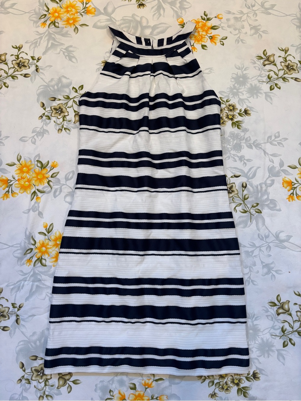 Britt Ryan Size S Navy & White Striped Sleeveless Dress